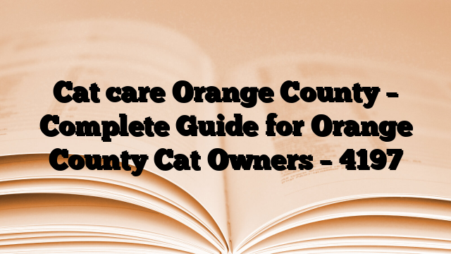 Cat care Orange County – Complete Guide for Orange County Cat Owners