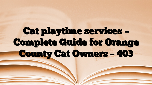 Cat playtime services – Complete Guide for Orange County Cat Owners