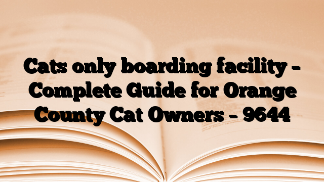 Cats only boarding facility – Complete Guide for Orange County Cat Owners