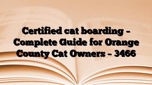 Certified cat boarding – Complete Guide for Orange County Cat Owners