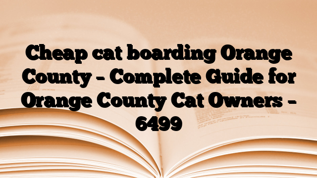 Cheap cat boarding Orange County – Complete Guide for Orange County Cat Owners