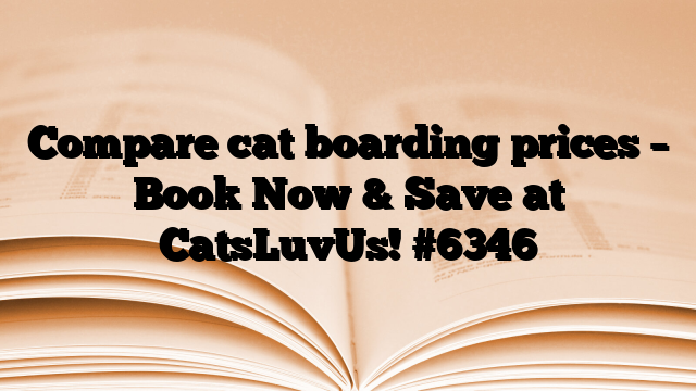 Compare cat boarding prices – Book Now & Save at CatsLuvUs!