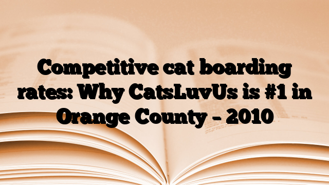 Competitive cat boarding rates: Why CatsLuvUs is #1 in Orange County