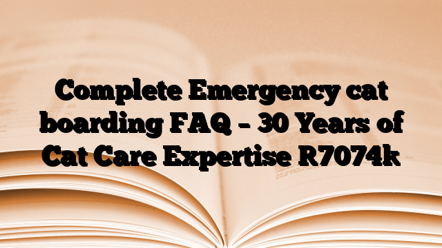Complete Emergency cat boarding FAQ – 30 Years of Cat Care Expertise
