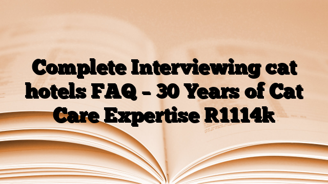 Complete Interviewing cat hotels FAQ – 30 Years of Cat Care Expertise
