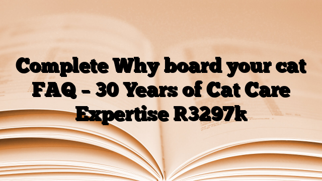 Complete Why board your cat FAQ – 30 Years of Cat Care Expertise
