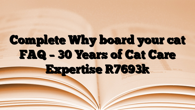 Complete Why board your cat FAQ – 30 Years of Cat Care Expertise