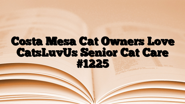 Costa Mesa Cat Owners Love CatsLuvUs Senior Cat Care