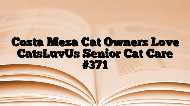 Costa Mesa Cat Owners Love CatsLuvUs Senior Cat Care