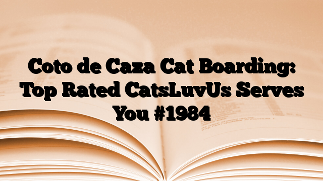 Coto de Caza Cat Boarding: Top Rated CatsLuvUs Serves You