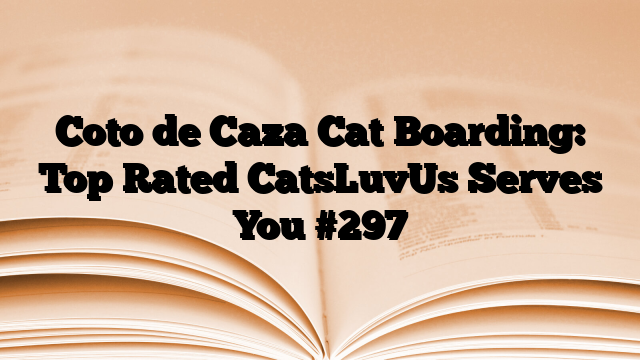 Coto de Caza Cat Boarding: Top Rated CatsLuvUs Serves You