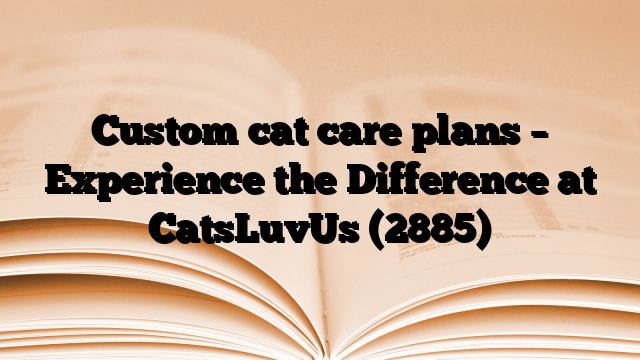 Custom cat care plans – Experience the Difference at CatsLuvUs