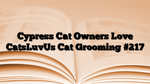 Cypress Cat Owners Love CatsLuvUs Cat Grooming