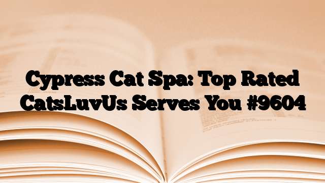 Cypress Cat Spa: Top Rated CatsLuvUs Serves You