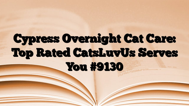Cypress Overnight Cat Care: Top Rated CatsLuvUs Serves You