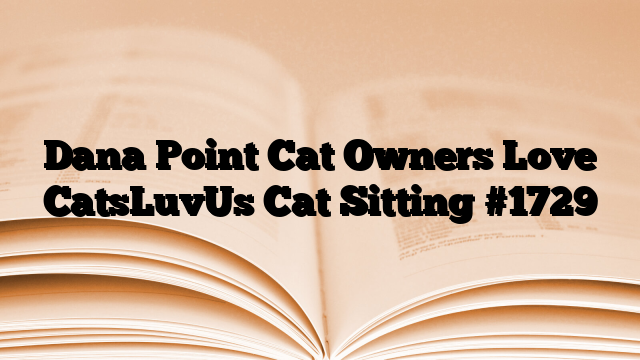 Dana Point Cat Owners Love CatsLuvUs Cat Sitting
