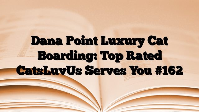 Dana Point Luxury Cat Boarding: Top Rated CatsLuvUs Serves You