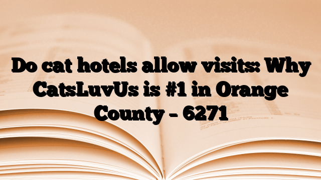 Do cat hotels allow visits: Why CatsLuvUs is #1 in Orange County