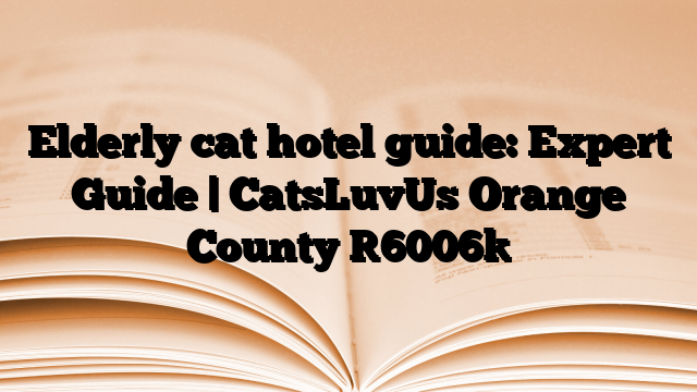 Elderly cat hotel guide: Expert Guide | CatsLuvUs Orange County