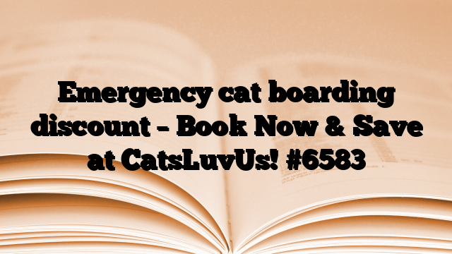 Emergency cat boarding discount – Book Now & Save at CatsLuvUs!