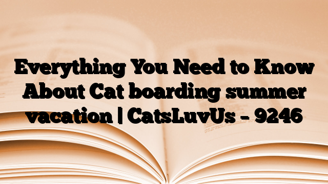 Everything You Need to Know About Cat boarding summer vacation | CatsLuvUs