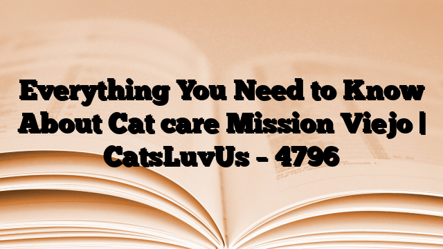 Everything You Need to Know About Cat care Mission Viejo | CatsLuvUs