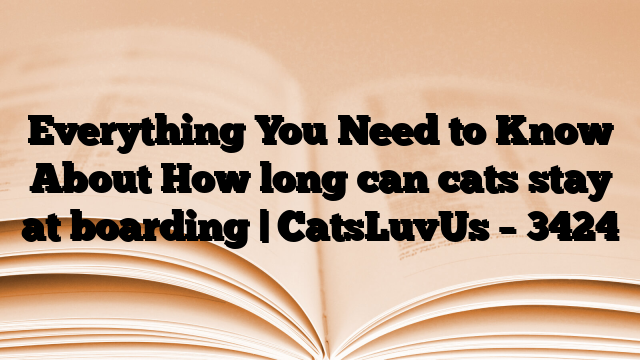 Everything You Need to Know About How long can cats stay at boarding | CatsLuvUs