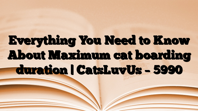 Everything You Need to Know About Maximum cat boarding duration | CatsLuvUs