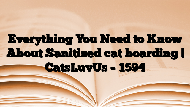 Everything You Need to Know About Sanitized cat boarding | CatsLuvUs