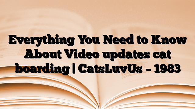 Everything You Need to Know About Video updates cat boarding | CatsLuvUs