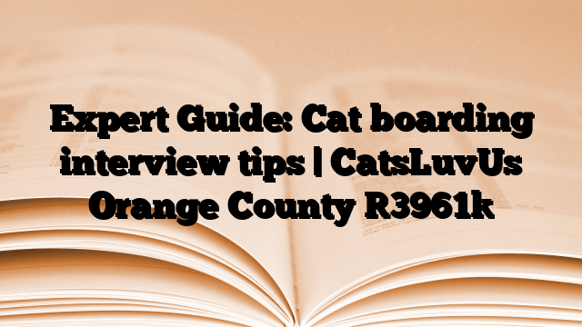 Expert Guide: Cat boarding interview tips | CatsLuvUs Orange County
