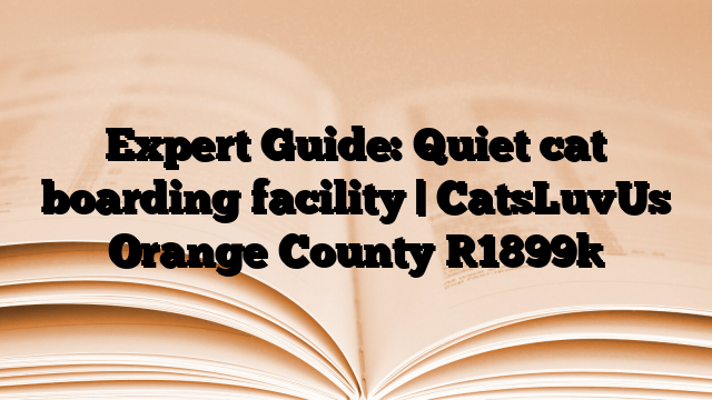 Expert Guide: Quiet cat boarding facility | CatsLuvUs Orange County