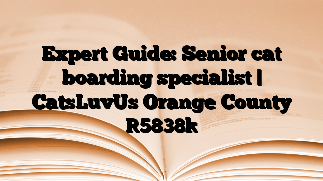Expert Guide: Senior cat boarding specialist | CatsLuvUs Orange County