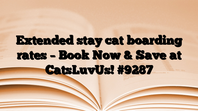 Extended stay cat boarding rates – Book Now & Save at CatsLuvUs!