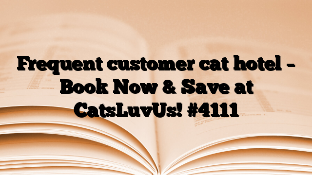 Frequent customer cat hotel – Book Now & Save at CatsLuvUs!
