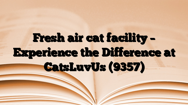 Fresh air cat facility – Experience the Difference at CatsLuvUs