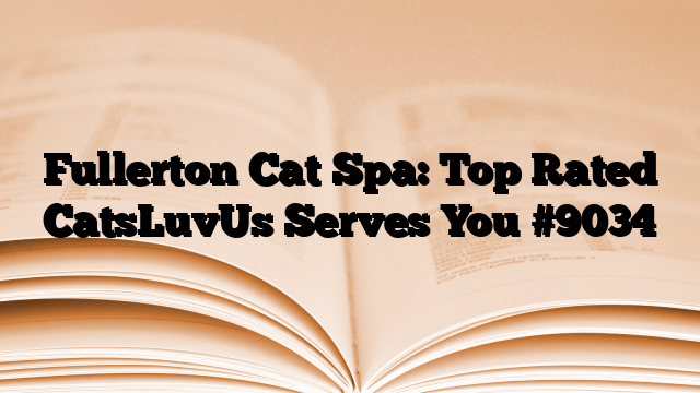 Fullerton Cat Spa: Top Rated CatsLuvUs Serves You