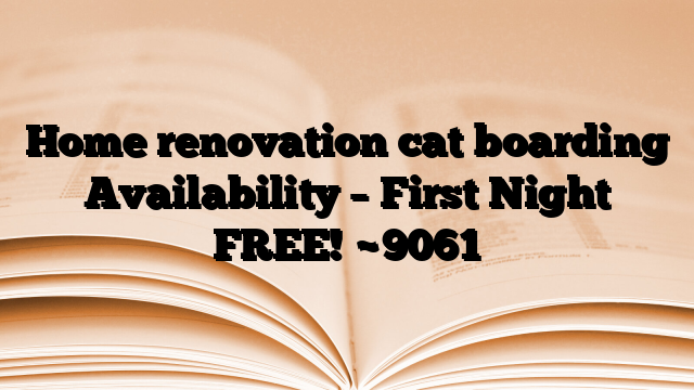 Home renovation cat boarding Availability – First Night FREE!