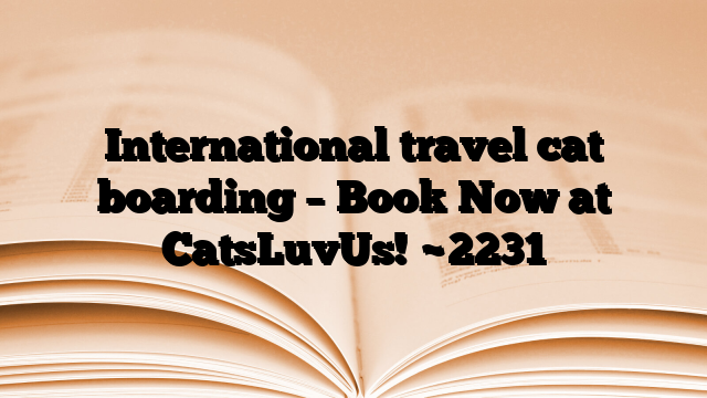 International travel cat boarding – Book Now at CatsLuvUs!