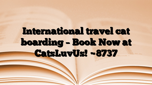 International travel cat boarding – Book Now at CatsLuvUs!
