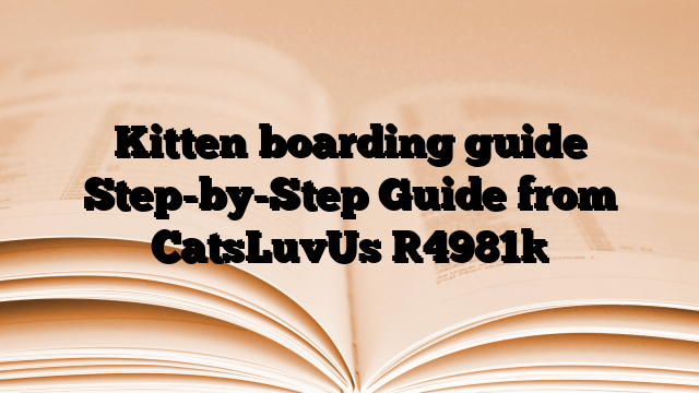 Kitten boarding guide Step-by-Step Guide from CatsLuvUs