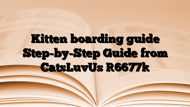 Kitten boarding guide Step-by-Step Guide from CatsLuvUs