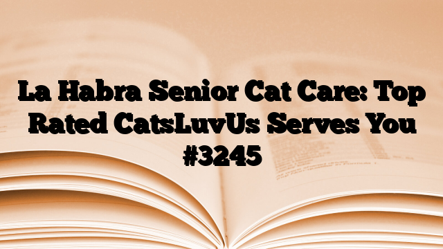 La Habra Senior Cat Care: Top Rated CatsLuvUs Serves You