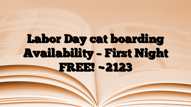 Labor Day cat boarding Availability – First Night FREE!