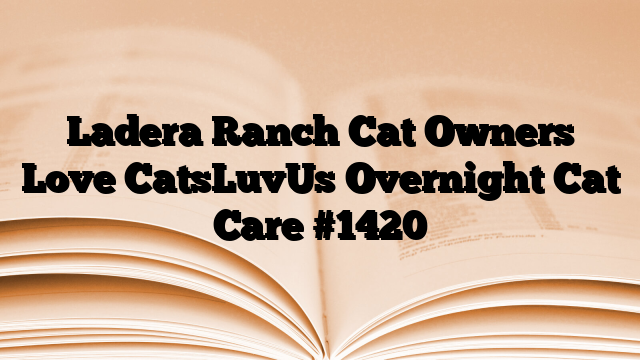 Ladera Ranch Cat Owners Love CatsLuvUs Overnight Cat Care