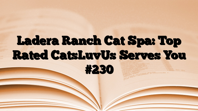 Ladera Ranch Cat Spa: Top Rated CatsLuvUs Serves You