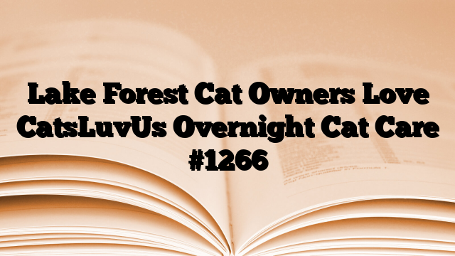 Lake Forest Cat Owners Love CatsLuvUs Overnight Cat Care