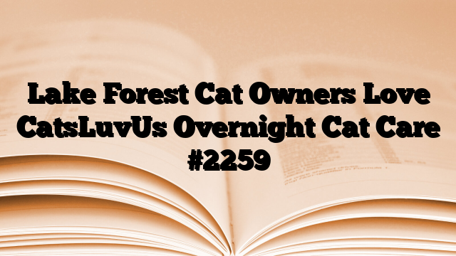 Lake Forest Cat Owners Love CatsLuvUs Overnight Cat Care