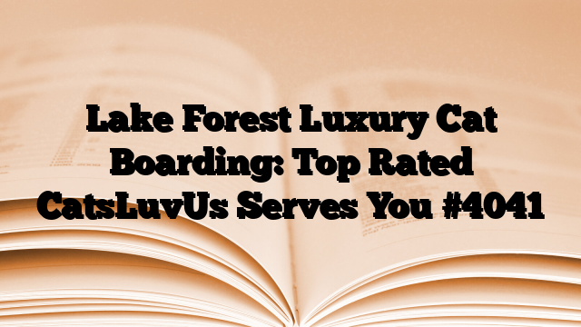 Lake Forest Luxury Cat Boarding: Top Rated CatsLuvUs Serves You