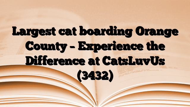 Largest cat boarding Orange County – Experience the Difference at CatsLuvUs